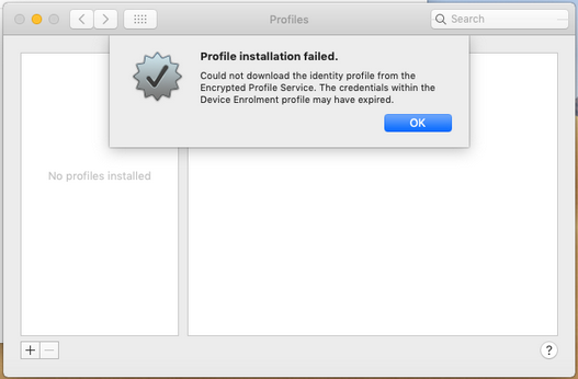 Profile Installation failed while enrolling Mac in ABM