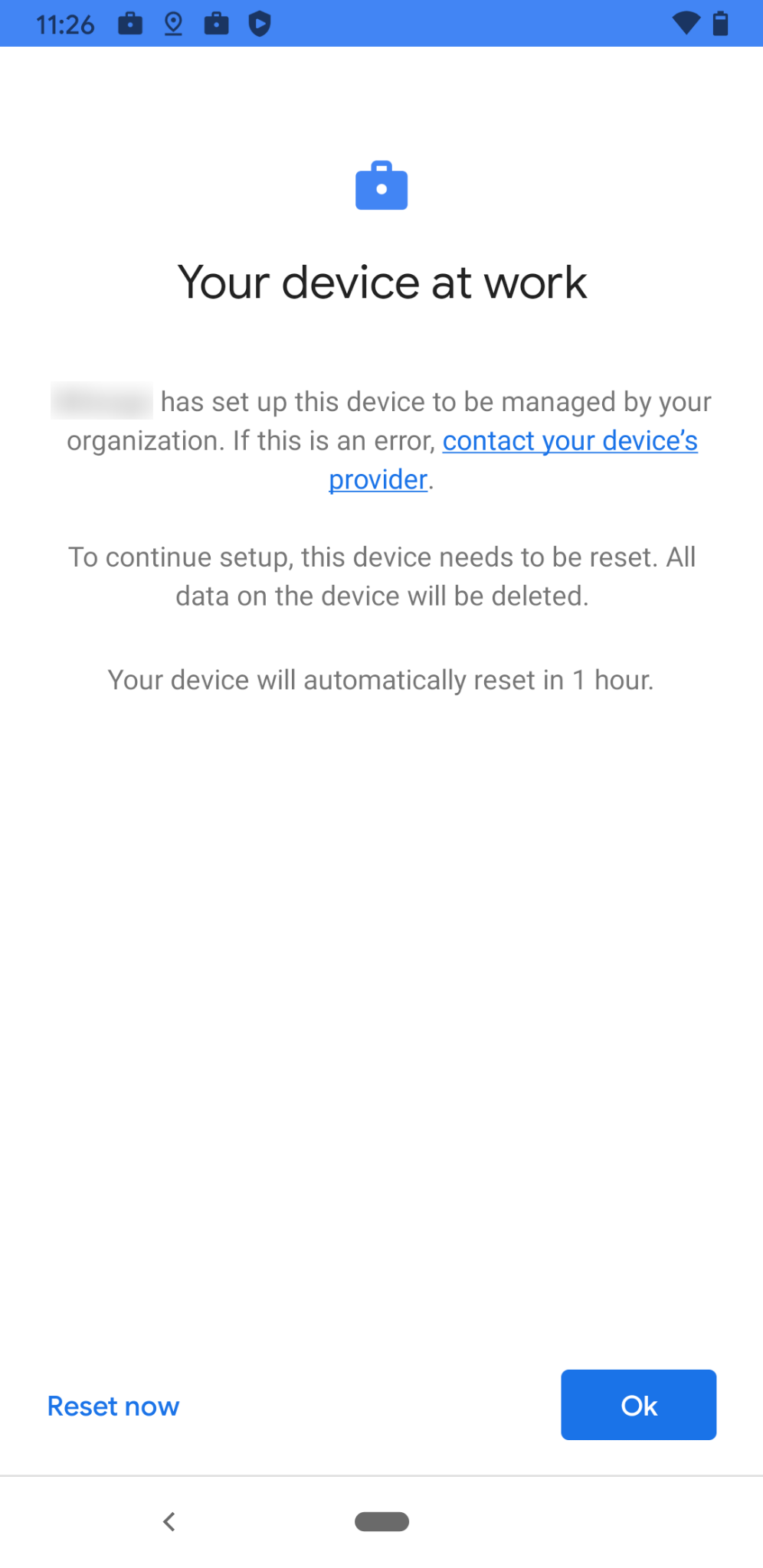 Troubleshoot zero touch enrollment error when setting up the device