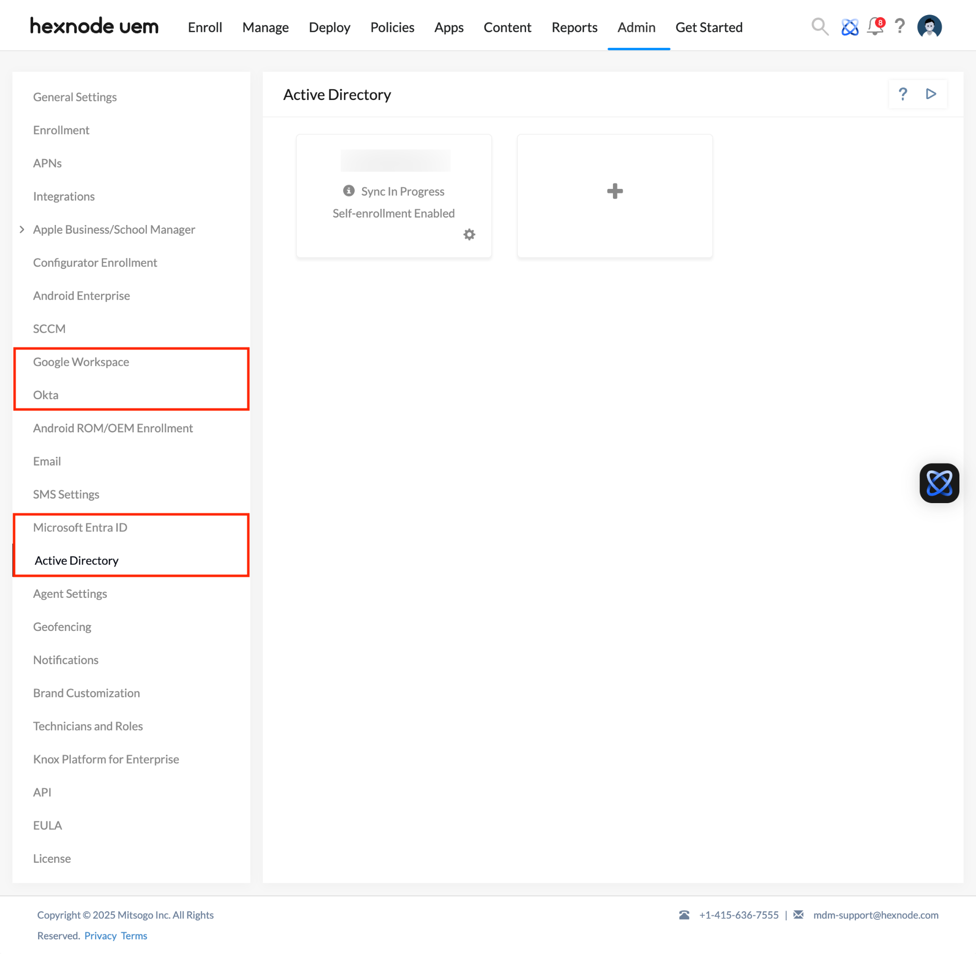 Select the sub-tab corresponding to the domain service provider