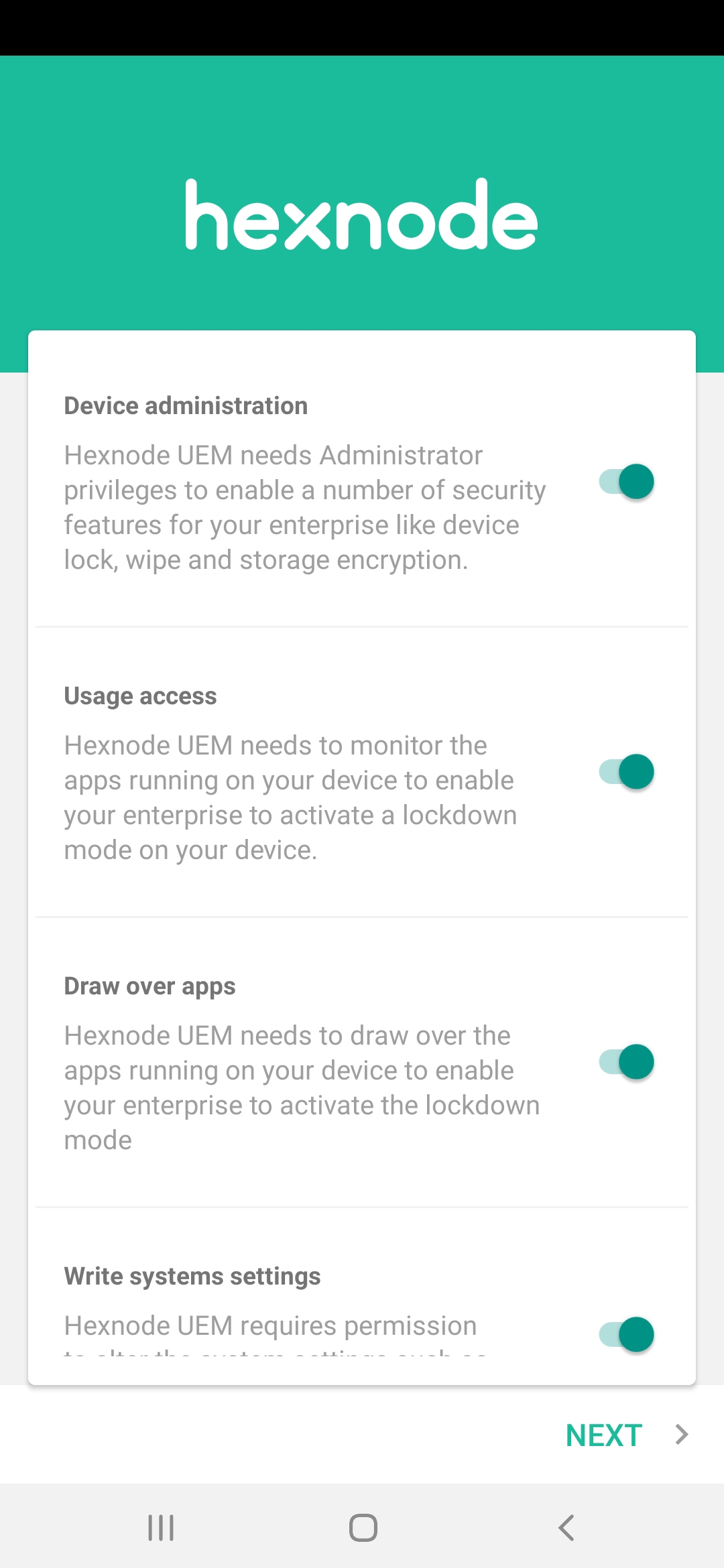  configure permissions and settings to add multi-app kiosk 