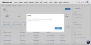 Script to backup Windows files and folders remotely executed successfully from Hexnode.