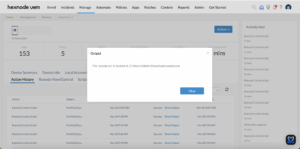 PowerShell script to find files on a Windows device executed successfully from Hexnode.