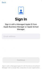 Sign in with Managed Apple ID in Apple Configurator app