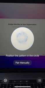 Position the pattern in the circle using Apple Configurator to assign Mac to your organization