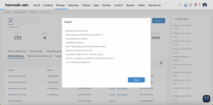 Script to deploy certificates remotely executed successfully from Hexnode.
