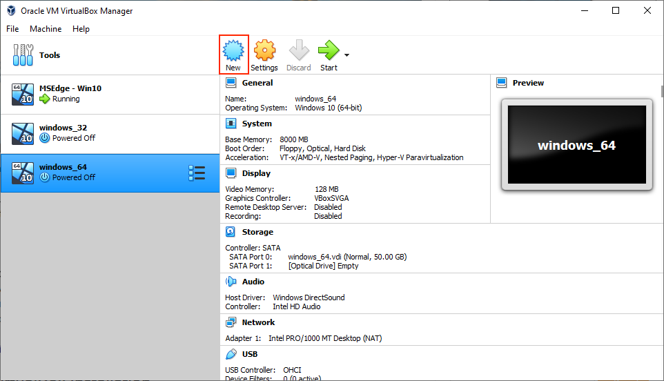 New icon in Oracle virtual machine
