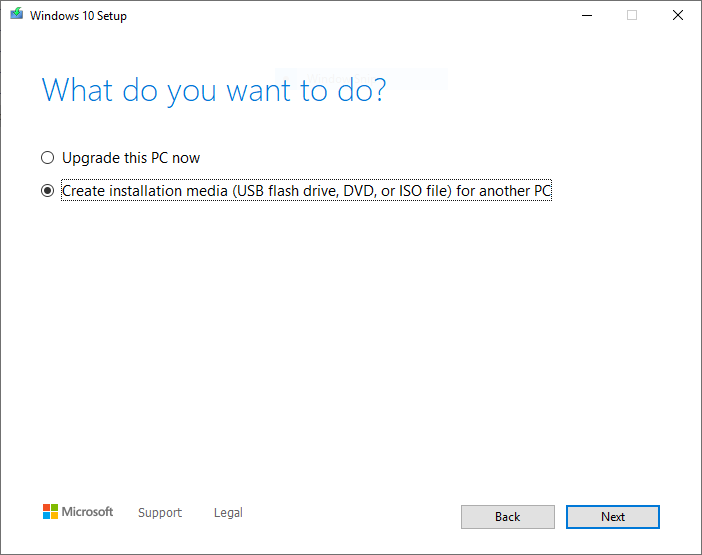 Create installation media with Media creation Tool