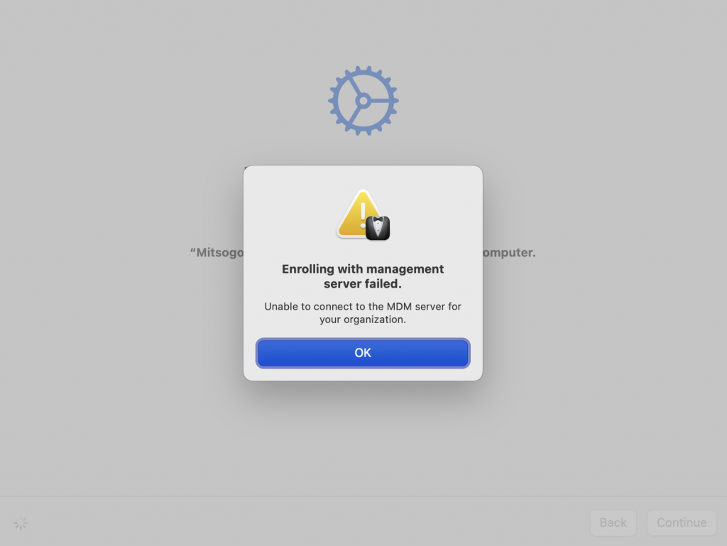 ‘Enrolling with management server failed’ error message when enrolling macOS device in ABM via Apple Configurator
