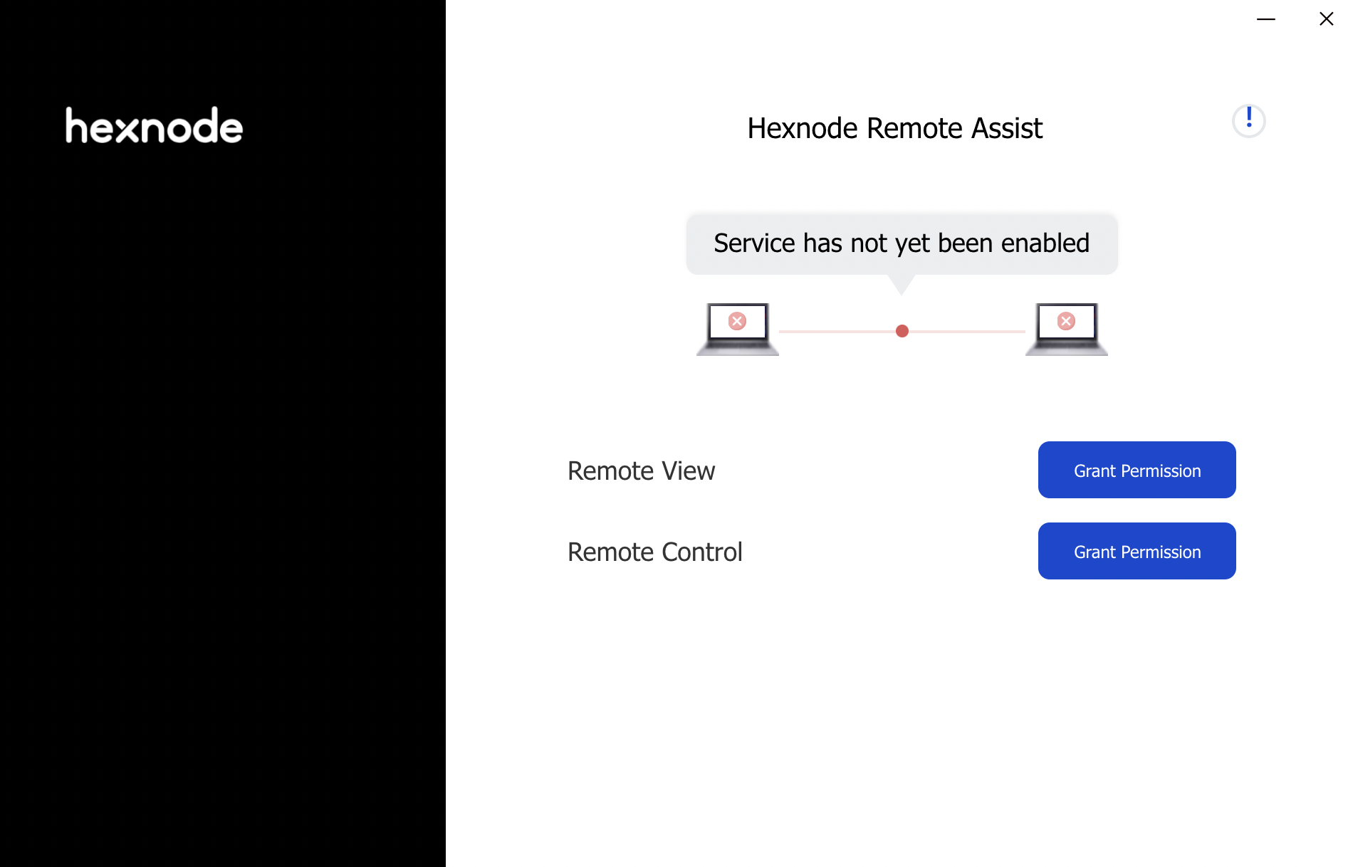 Grant permissions to start a remote view/control session
