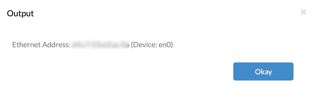 MAC address of the hardware port en0