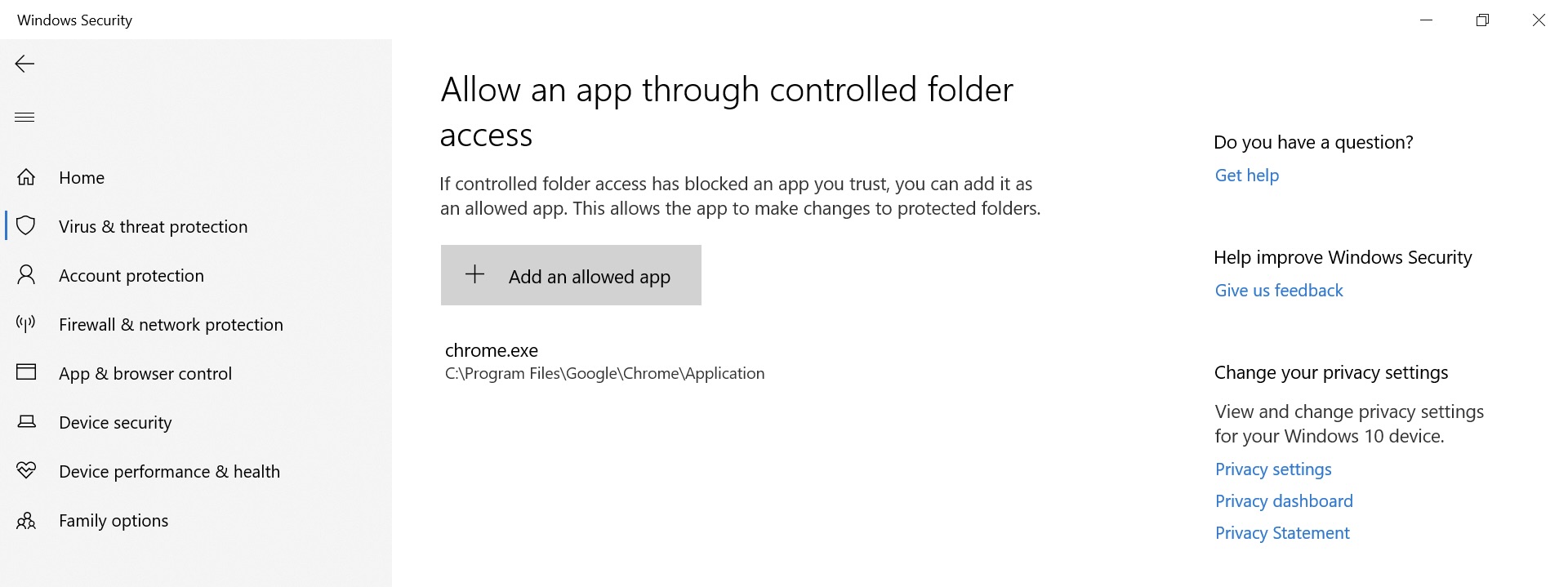 Allow apps through controlled access