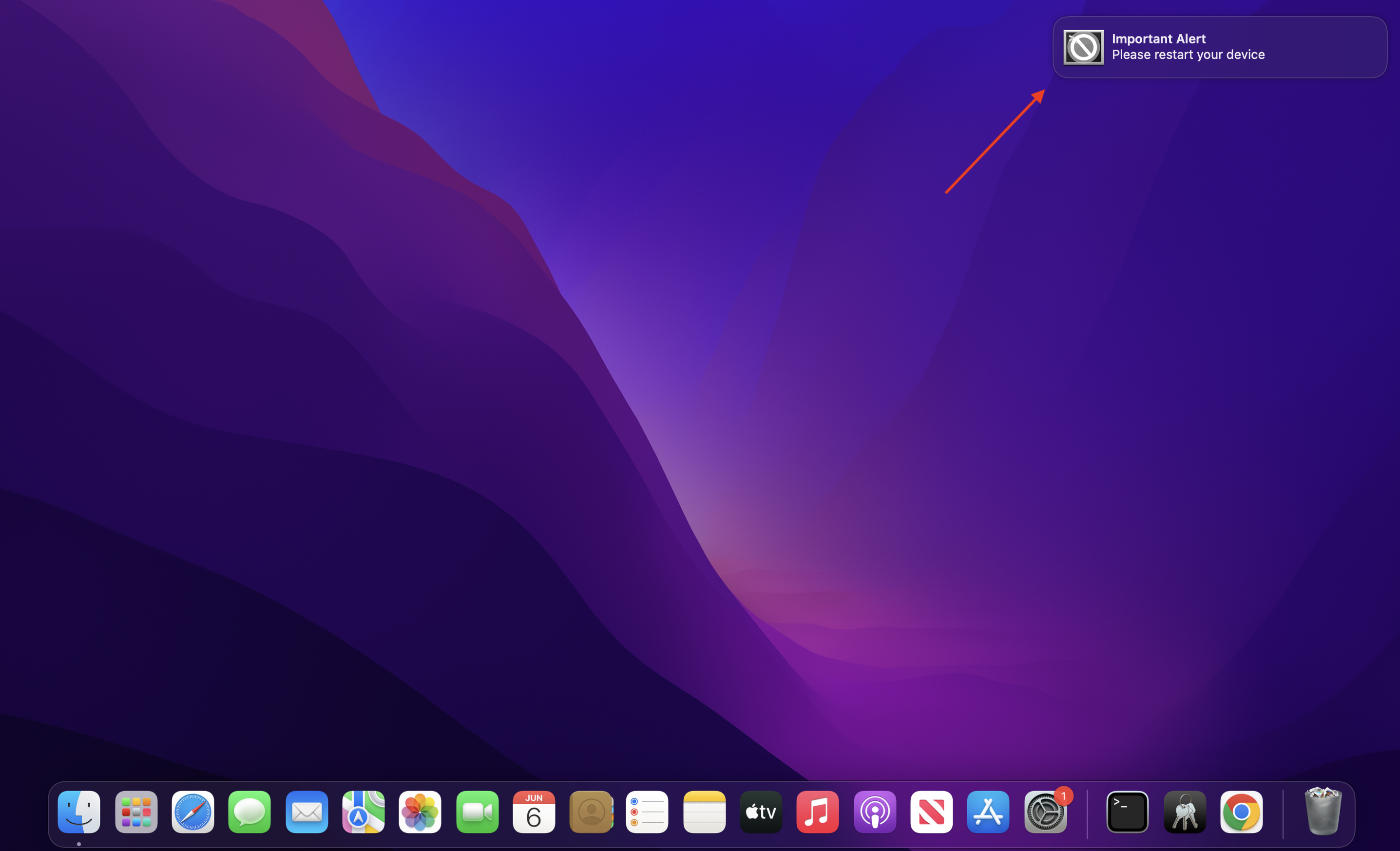 Display custom notification on macOS devices