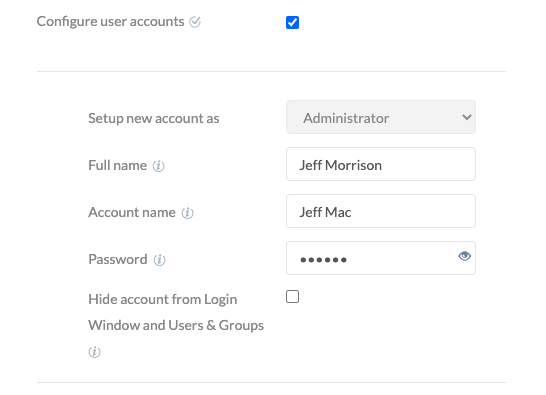Add administrator user account on macOS devices enrolled via Apple Business Manager in Hexnode UEM