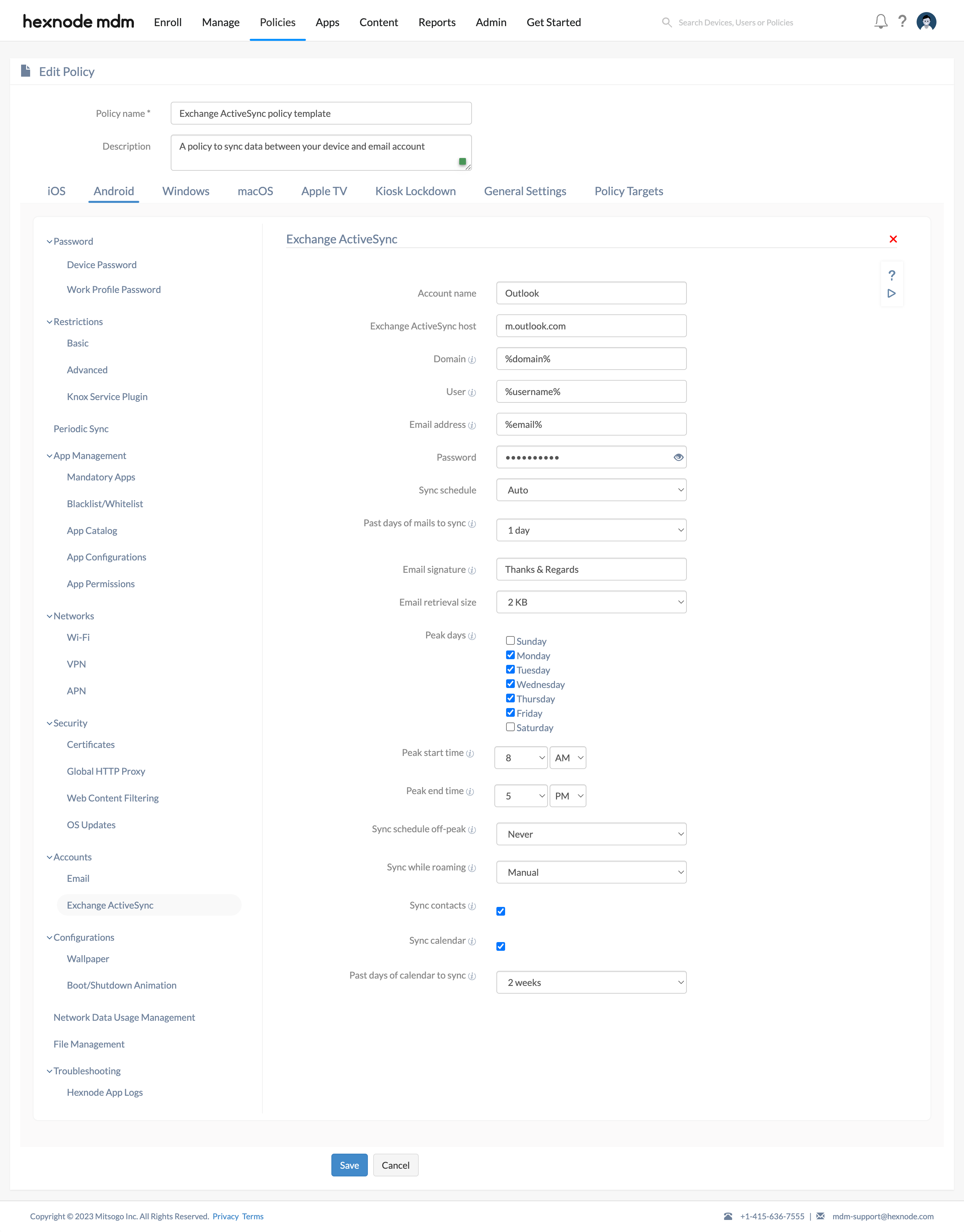 Configure Exchange ActiveSync account on Android devices Configure Exchange ActiveSync account on Android devices