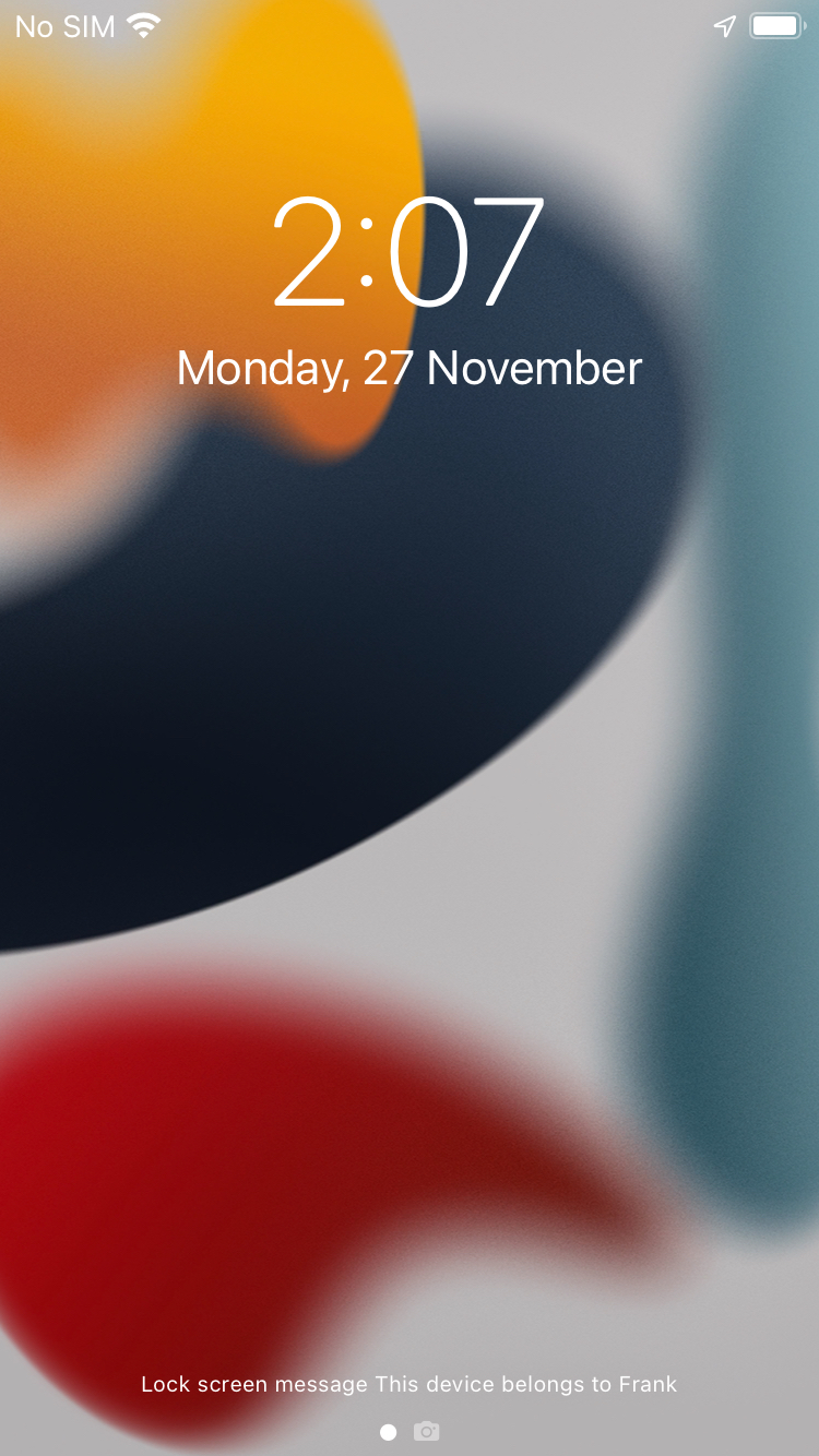 Device end results of lock screen message for Supervised iOS devices Lock Screen message settings for iOS devices using Hexnode mdm