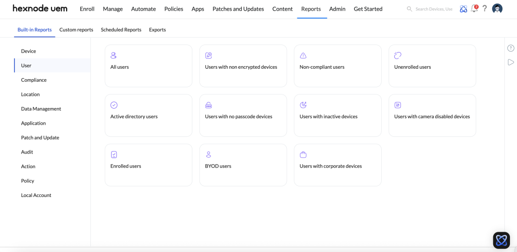 User Reports in Hexnode