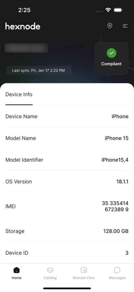 Hexnode app is customized.
