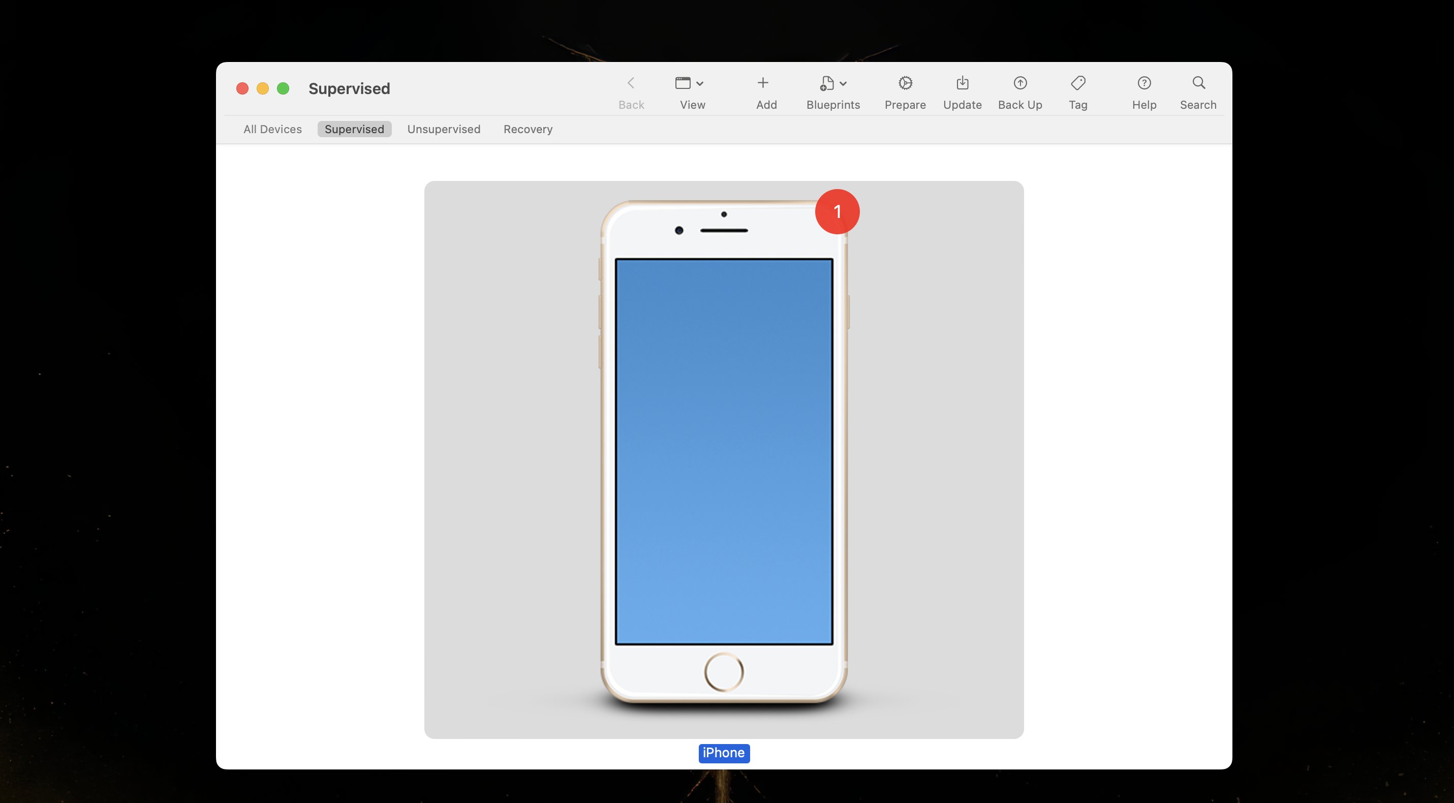 Device supervised through apple configurator mdm enrollment The device has been managed through Apple configurator mdm enrollment