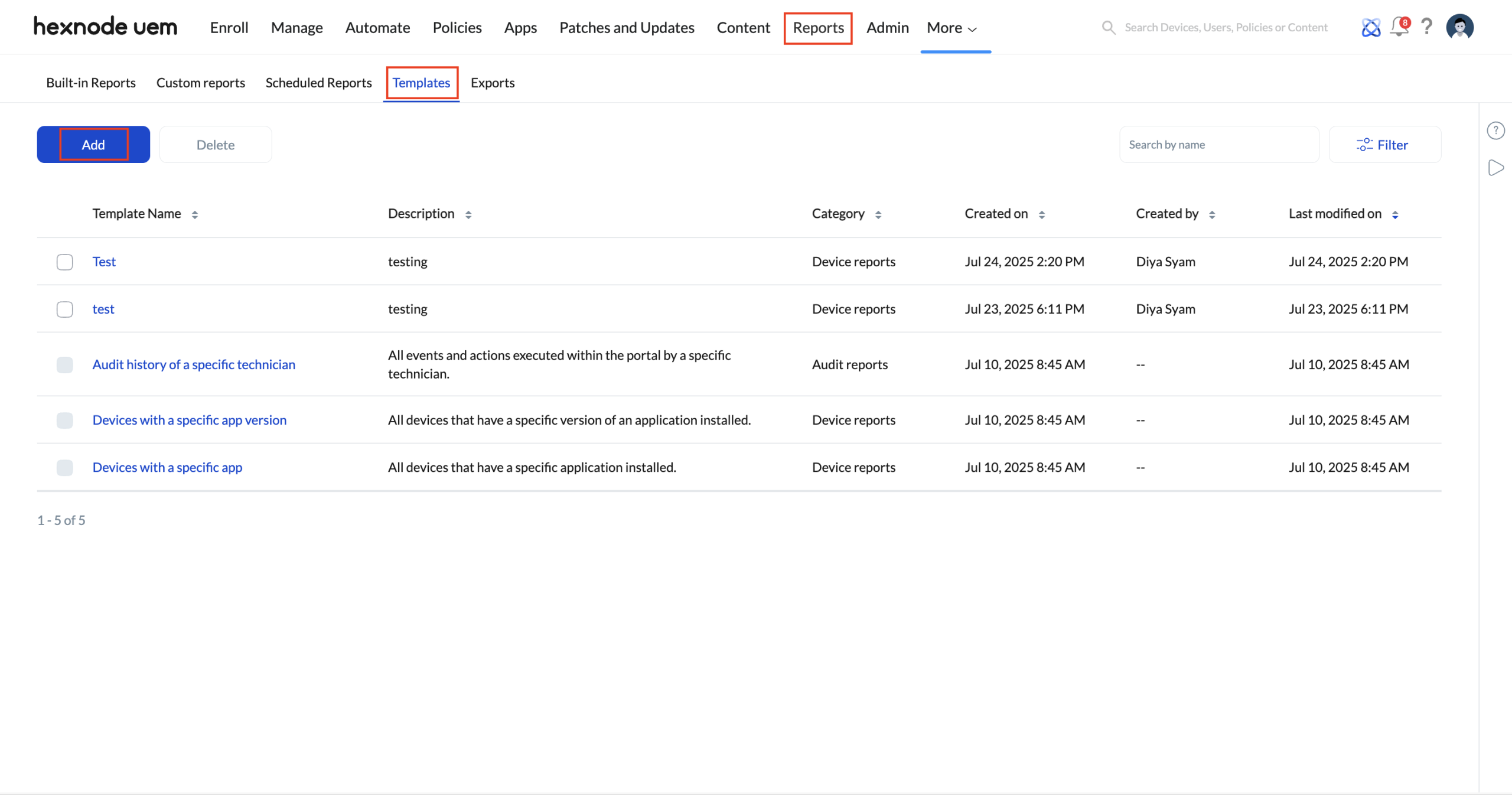 Add custom report template in Hexnode UEM Add custom report template in Hexnode UEM