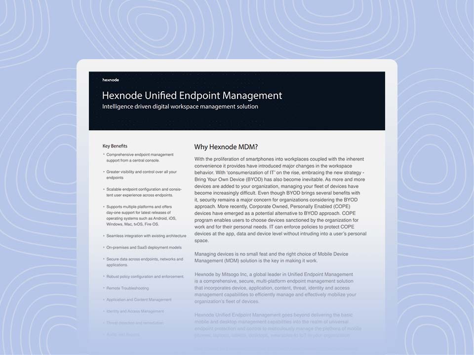 hexnode unified endpoint management