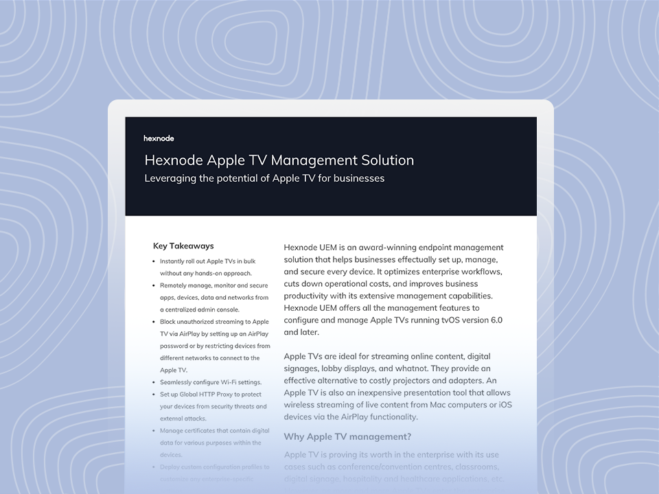 hexnode apple tv management solution  