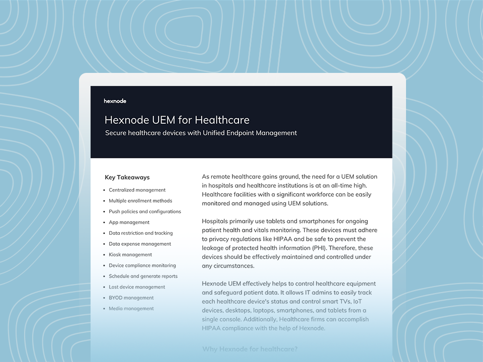 Hexnode UEM for Healthcare