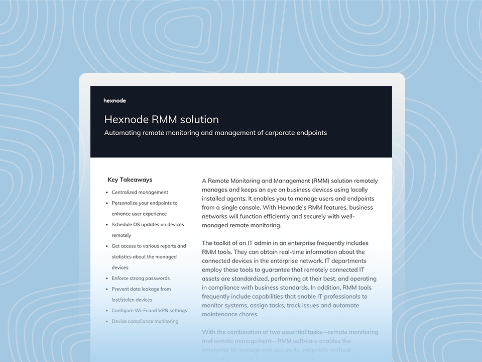 Hexnode RMM solution