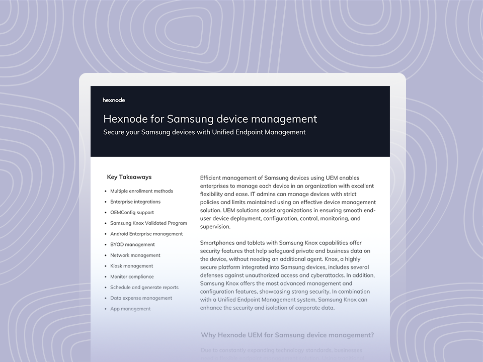 Hexnode Samsung device management