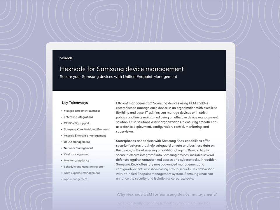 Hexnode for Samsung device management_datasheet