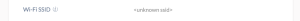 Unknown value for Wi-Fi SSID.